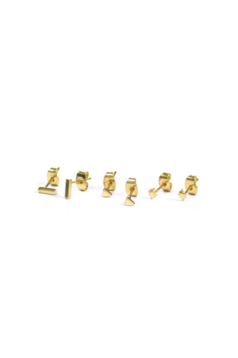 tribe earstuds - gold - bar