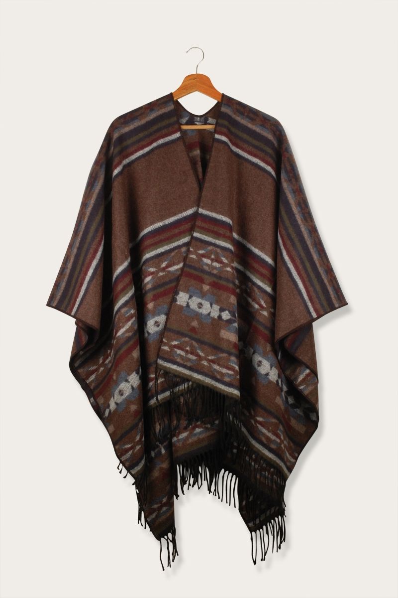 Fringed Kindreds Poncho cape wrap