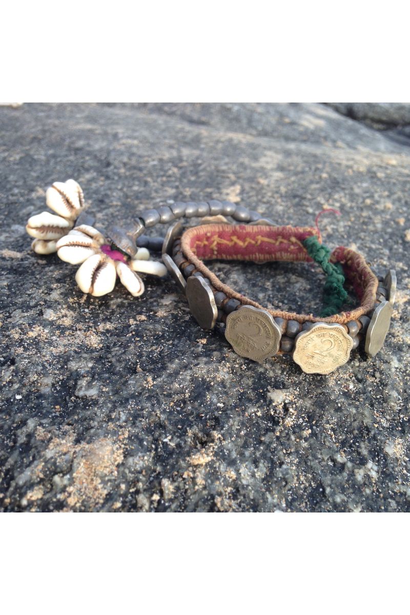 coins and shell bracelet/anklet