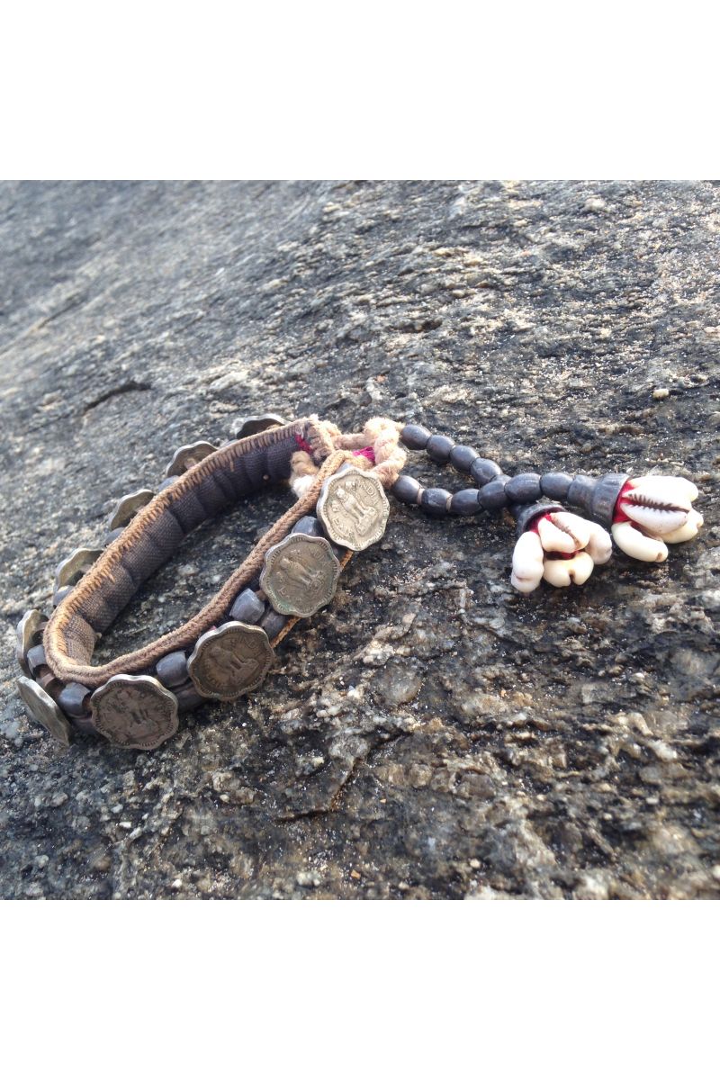 coins and shell bracelet/anklet